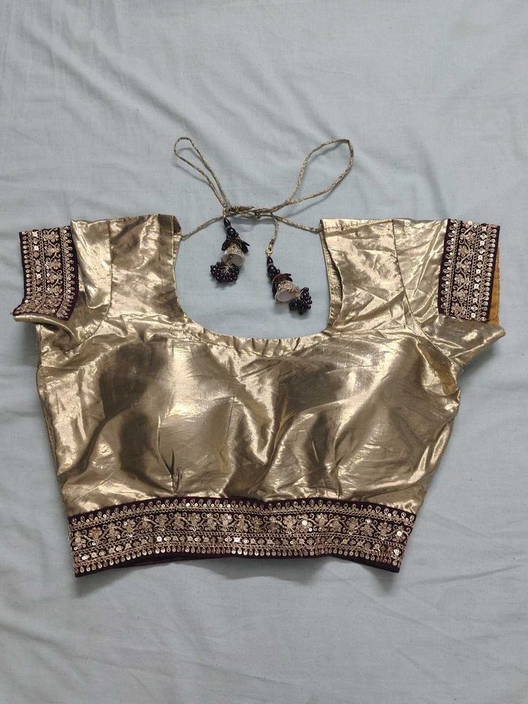 Exquisite Gold Embroidered Blouse