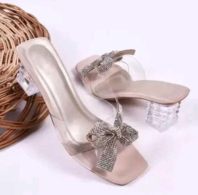 Chic Clear Heel Slides