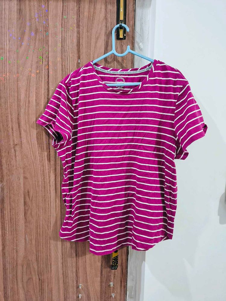 Jockey Striped Magenta T-Shirt