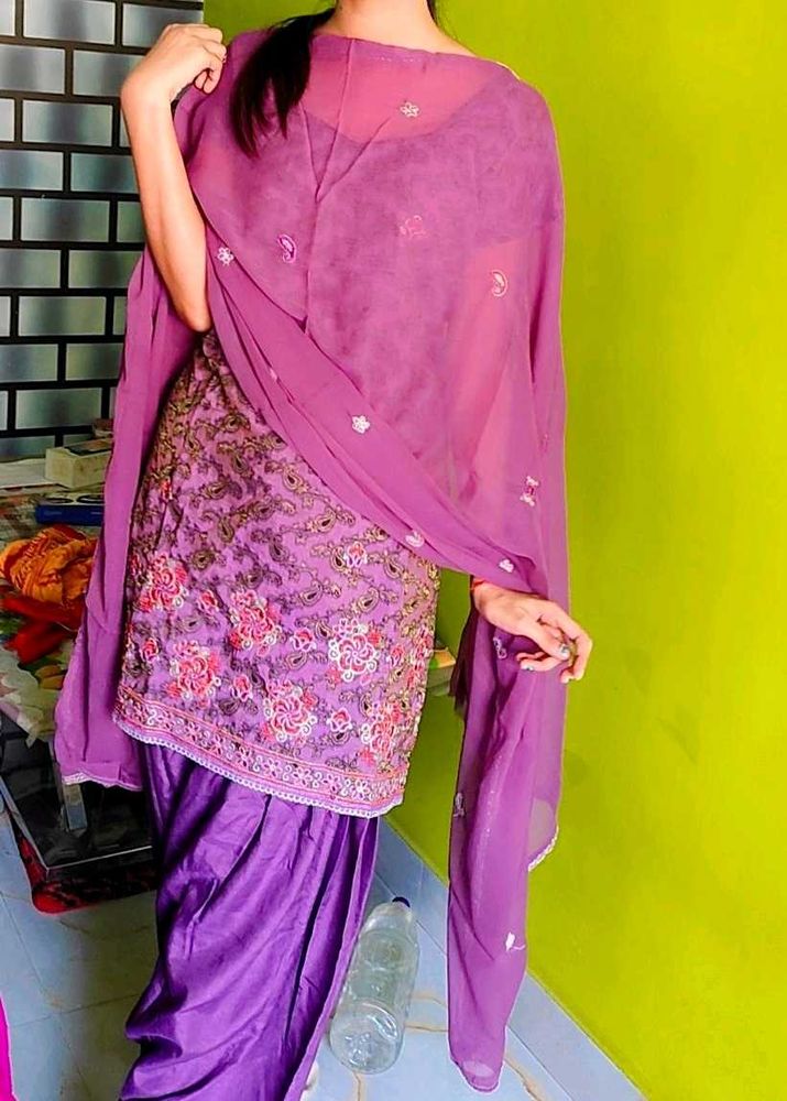 Purple Patiala Suit Set