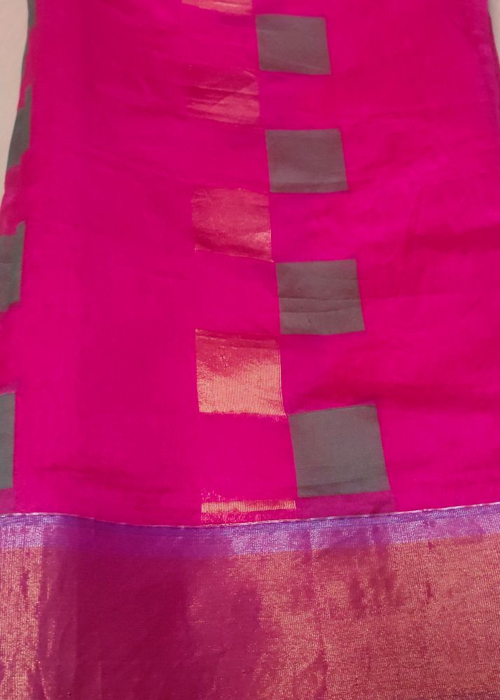 Pink Cotton Saree