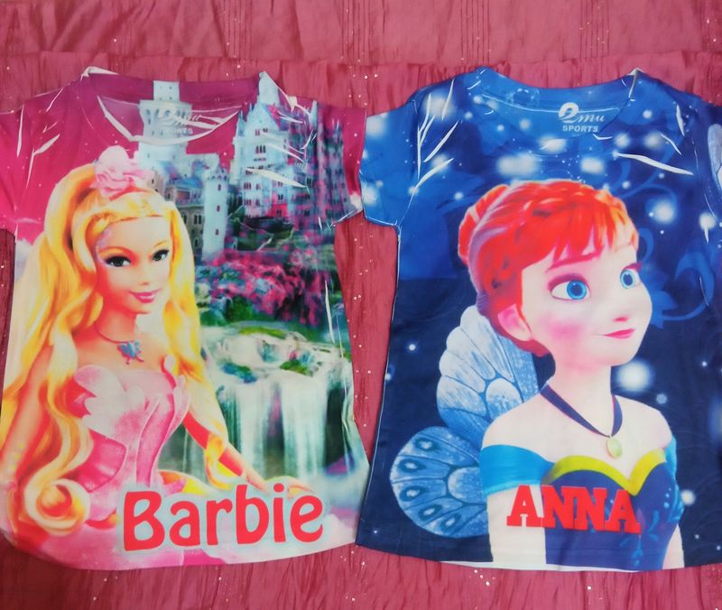 Combo Barbie T-shirt For 2 To 2.5 Yr Baby