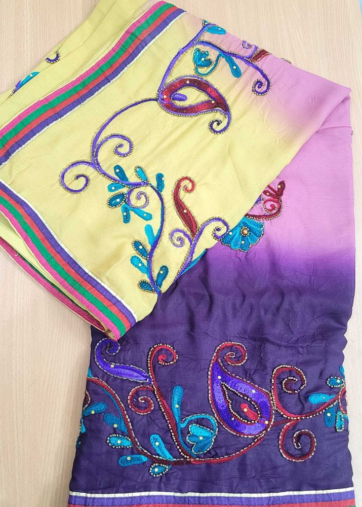 Stylish Embroidered Saree