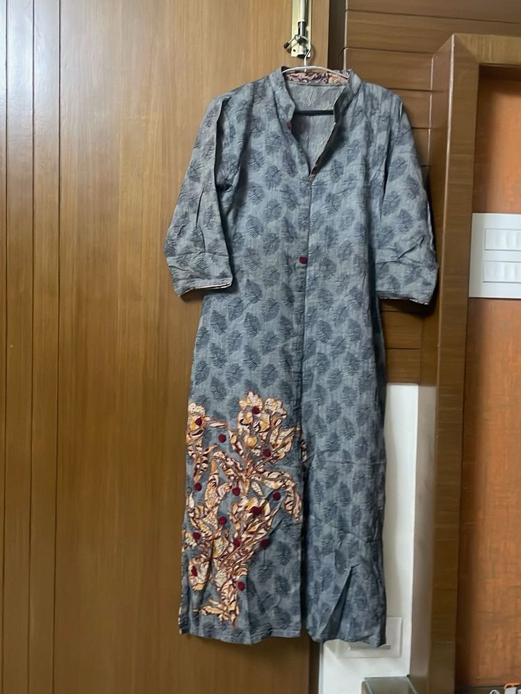 Kurta With Patchwork And Matching Palazzos