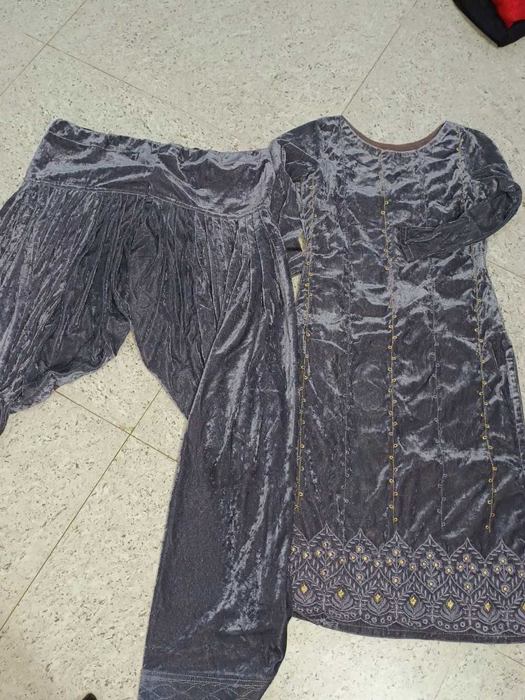 Velvet Salwar Kameez Set